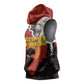 Central African Republic Sleeveless Hoodie Red Black Nature Design and Buffalo - African Pride