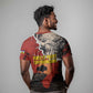 Central African Republic T shirt Red Black Nature Design and Buffalo - African Pride