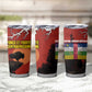 Central African Republic Tumbler Cup Red Black Nature Design and Buffalo - African Pride