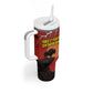 Central African Republic Tumbler With Handle Red Black Nature Design and Buffalo - African Pride