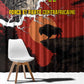 Central African Republic Window Curtain Red Black Nature Design and Buffalo - African Pride
