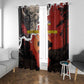 Central African Republic Window Curtain Red Black Nature Design and Buffalo - African Pride