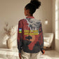 Central African Republic Women Casual Shirt Red Black Nature Design and Buffalo - African Pride