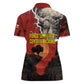 Central African Republic Women Polo Shirt Red Black Nature Design and Buffalo - African Pride