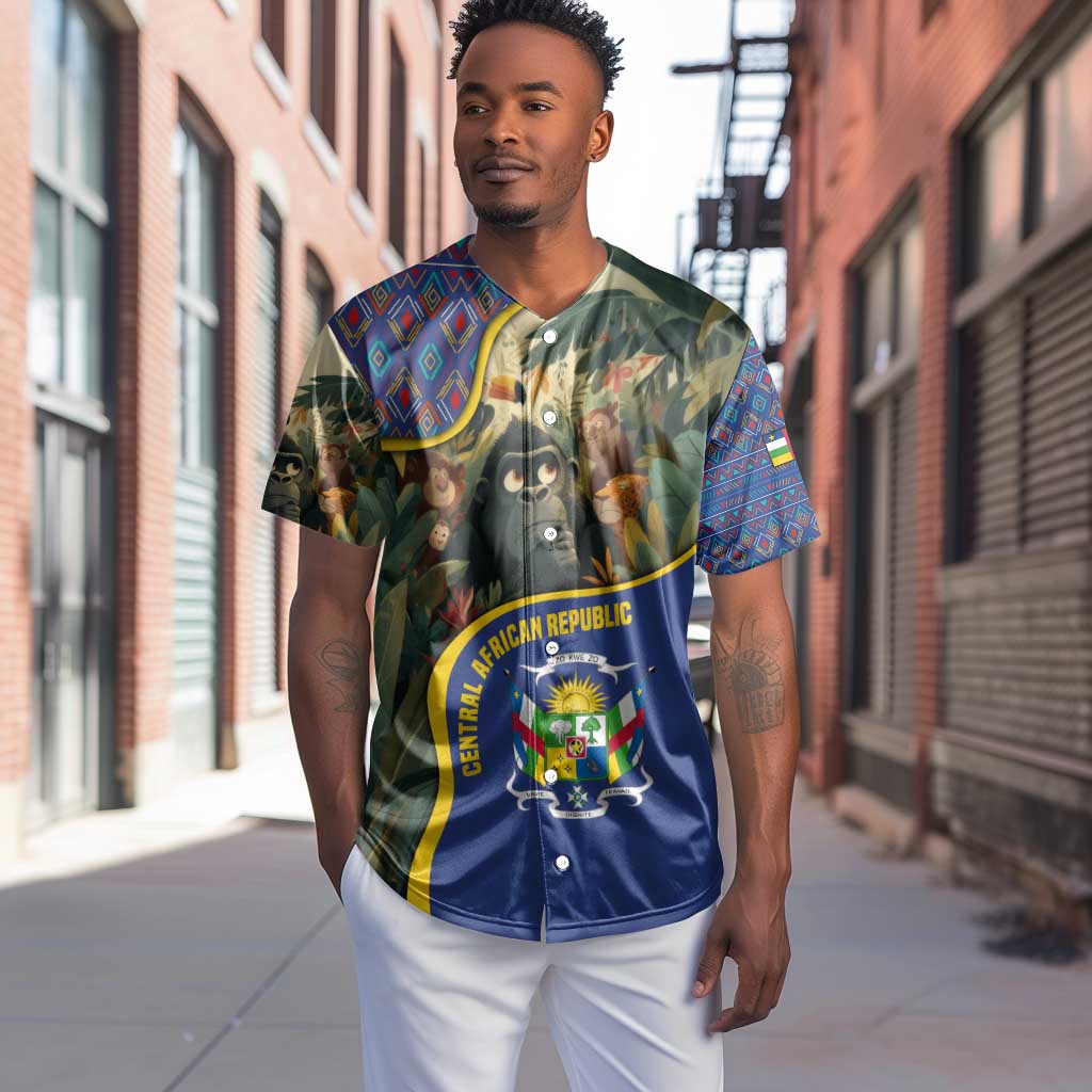 Central African Republic Baseball Jersey Jungle Animal - African Pride