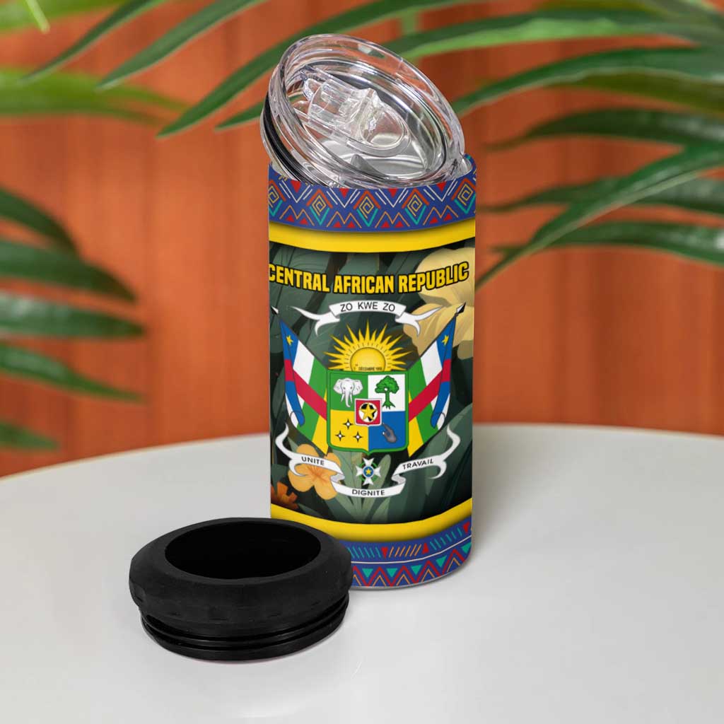 Central African Republic 4 in 1 Can Cooler Tumbler Jungle Animal - African Pride