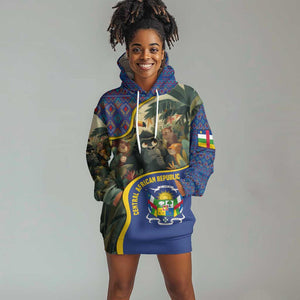 Central African Republic Hoodie Dress Jungle Animal - African Pride