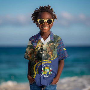 Central African Republic Kid Hawaiian Shirt Jungle Animal - African Pride