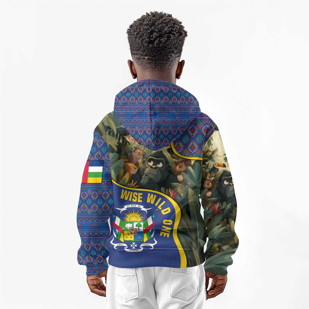 Central African Republic Kid Hoodie Jungle Animal - African Pride