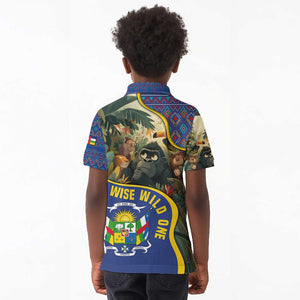 Central African Republic Kid Polo Shirt Jungle Animal - African Pride