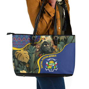 Central African Republic Leather Tote Bag Jungle Animal - African Pride