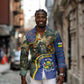 Central African Republic Long Sleeve Button Shirt Jungle Animal - African Pride