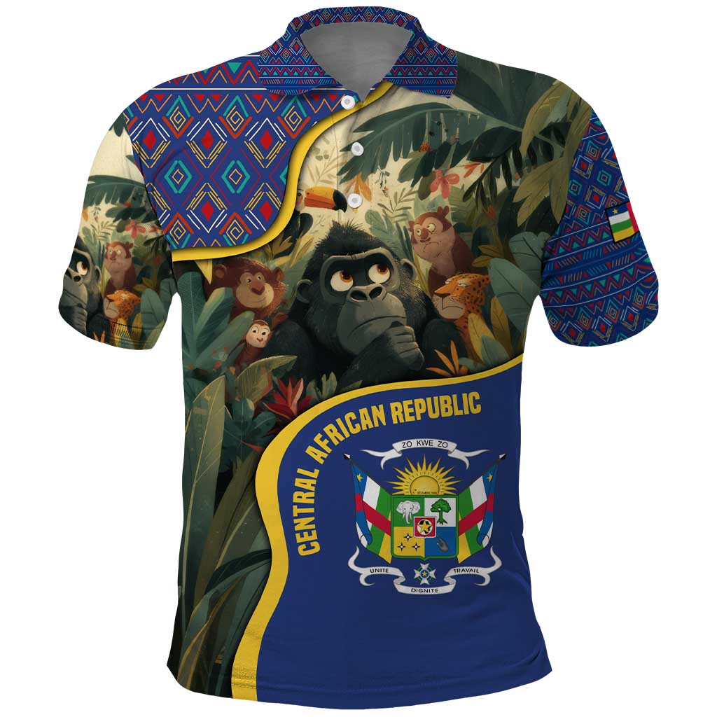 Central African Republic Polo Shirt Jungle Animal - African Pride