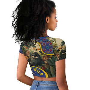 Central African Republic Raglan Cropped T shirt Jungle Animal - African Pride