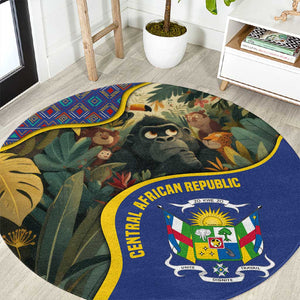 Central African Republic Round Carpet Jungle Animal - African Pride