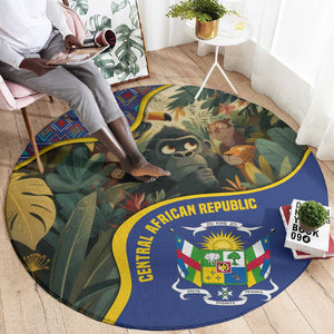 Central African Republic Round Carpet Jungle Animal - African Pride