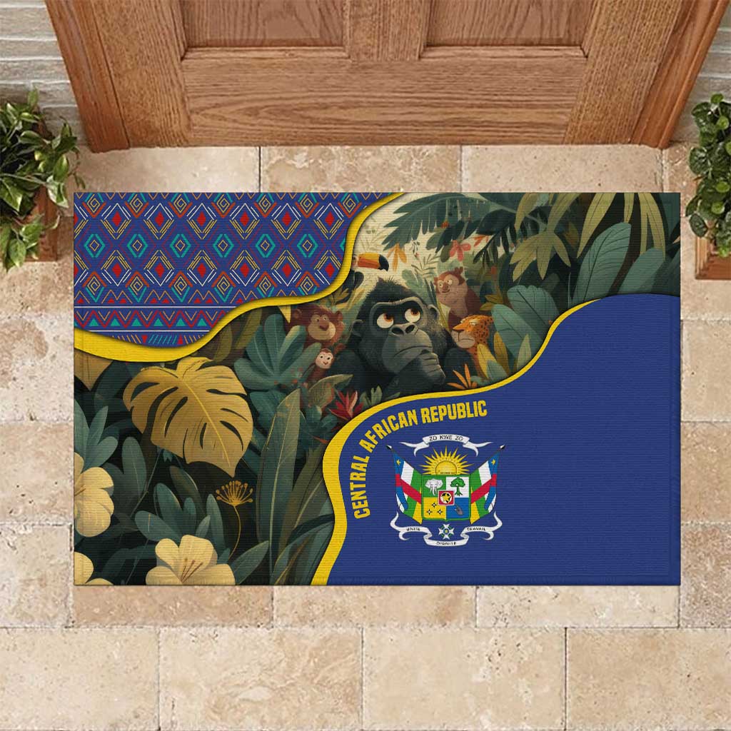 Central African Republic Rubber Doormat Jungle Animal - African Pride