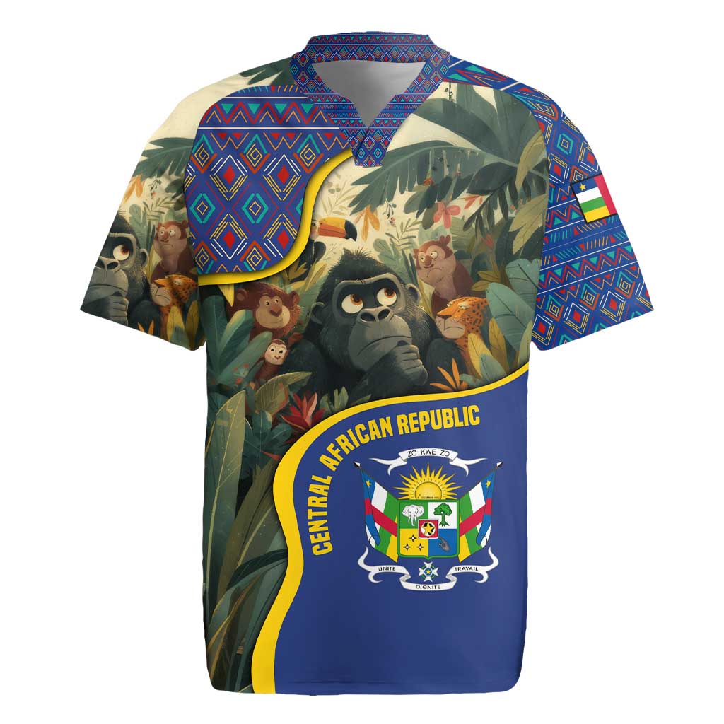 Central African Republic Rugby Jersey Jungle Animal - African Pride