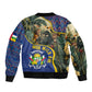 Central African Republic Sleeve Zip Bomber Jacket Jungle Animal - African Pride