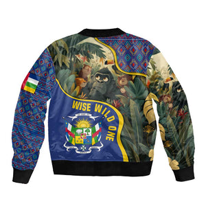 Central African Republic Sleeve Zip Bomber Jacket Jungle Animal - African Pride