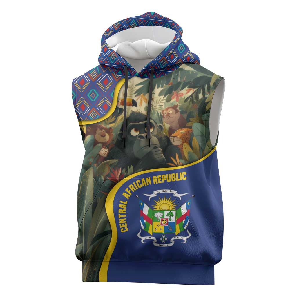 Central African Republic Sleeveless Hoodie Jungle Animal - African Pride