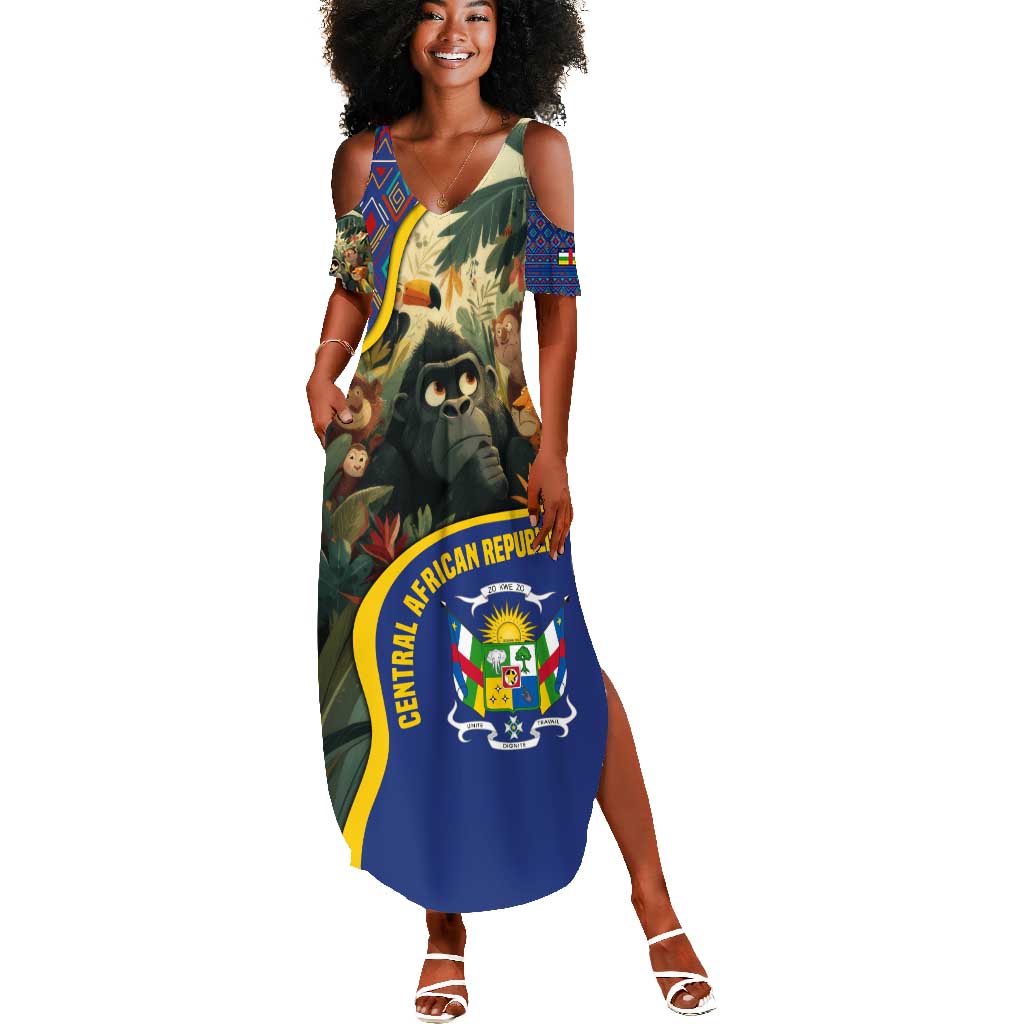 Central African Republic Summer Maxi Dress Jungle Animal - African Pride