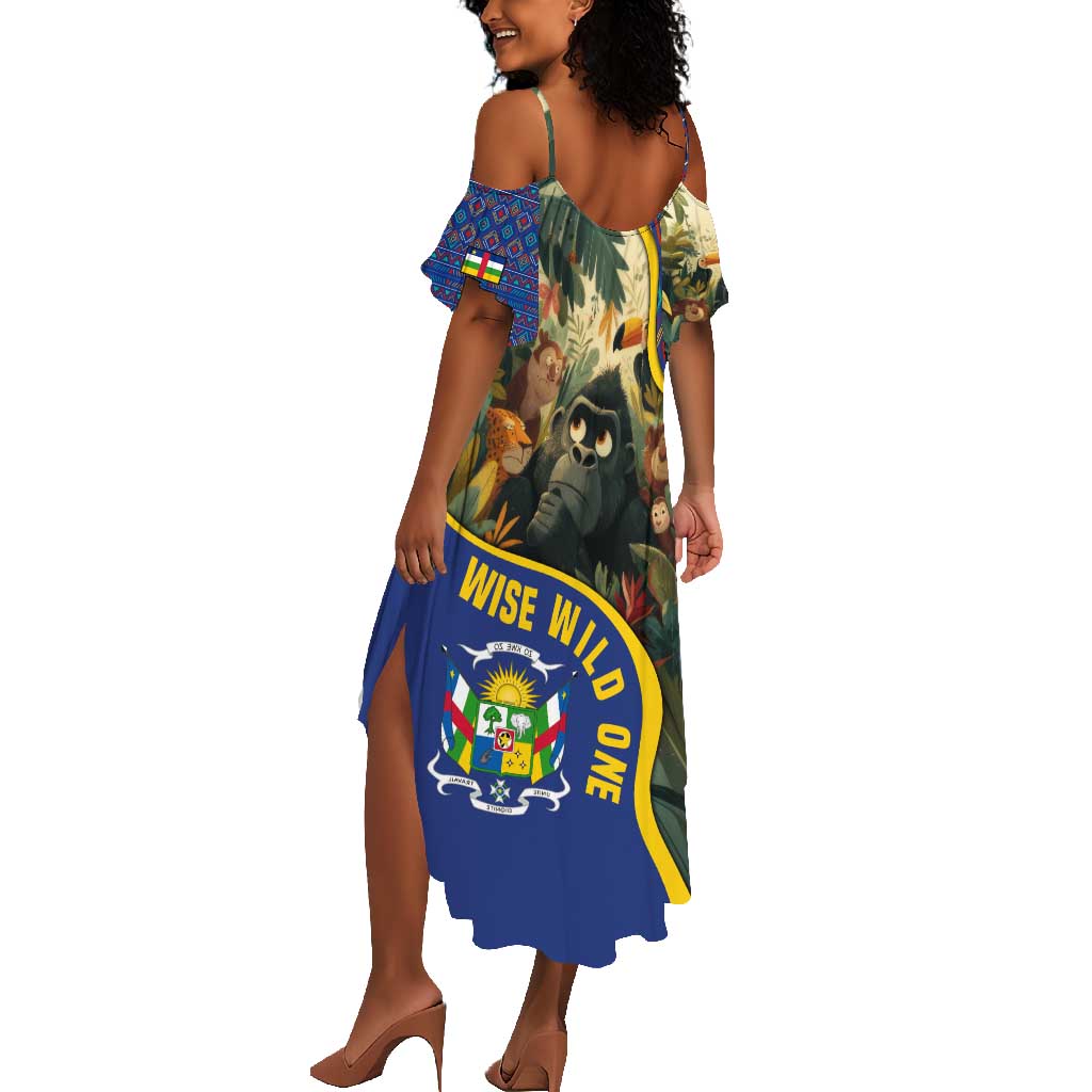 Central African Republic Summer Maxi Dress Jungle Animal - African Pride