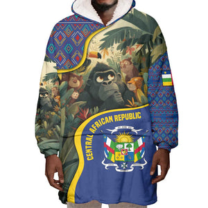 Central African Republic Wearable Blanket Hoodie Jungle Animal - African Pride