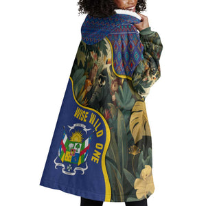Central African Republic Wearable Blanket Hoodie Jungle Animal - African Pride