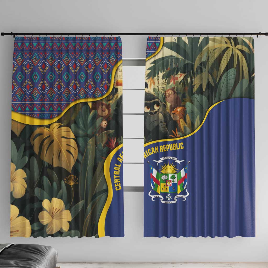 Central African Republic Window Curtain Jungle Animal - African Pride