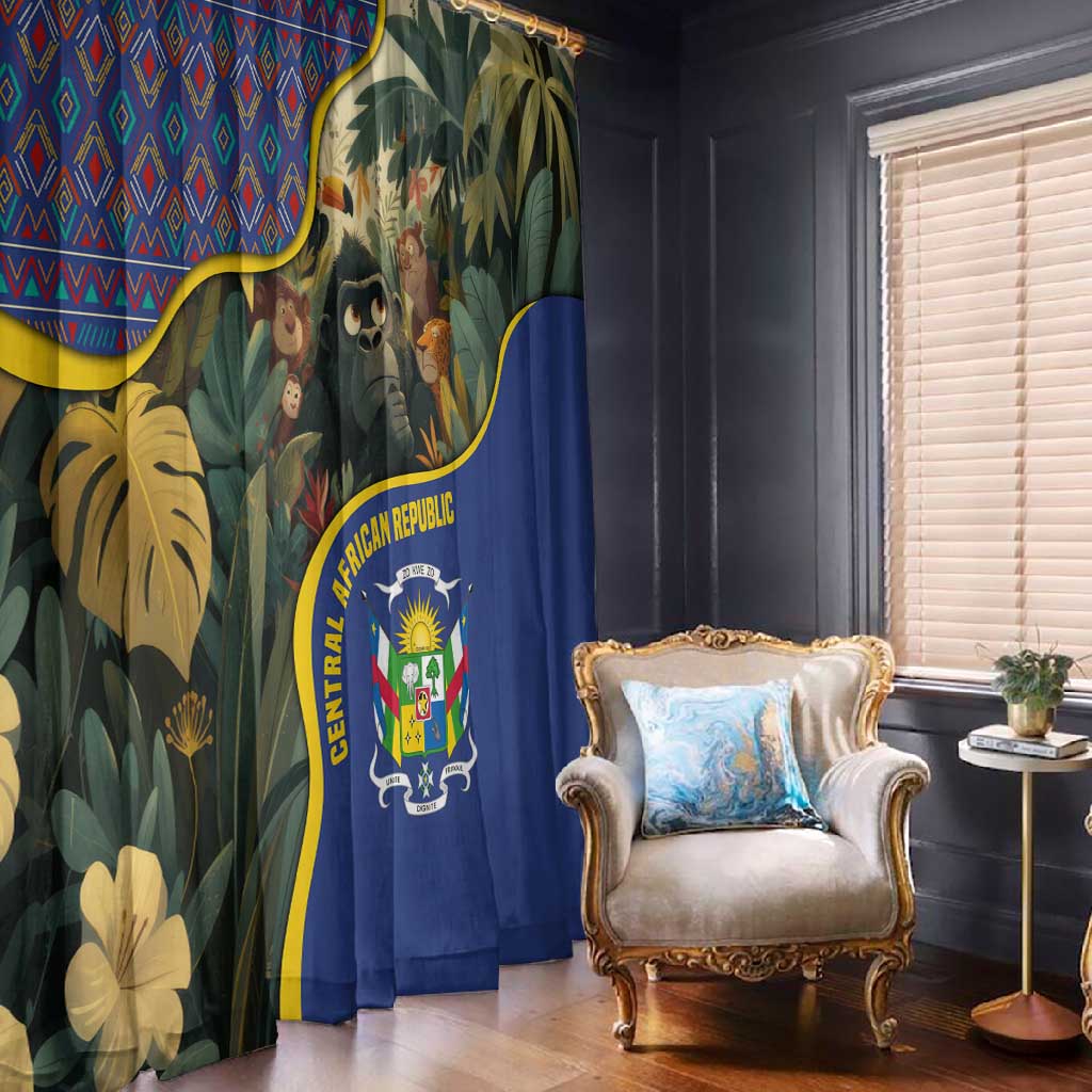 Central African Republic Window Curtain Jungle Animal - African Pride