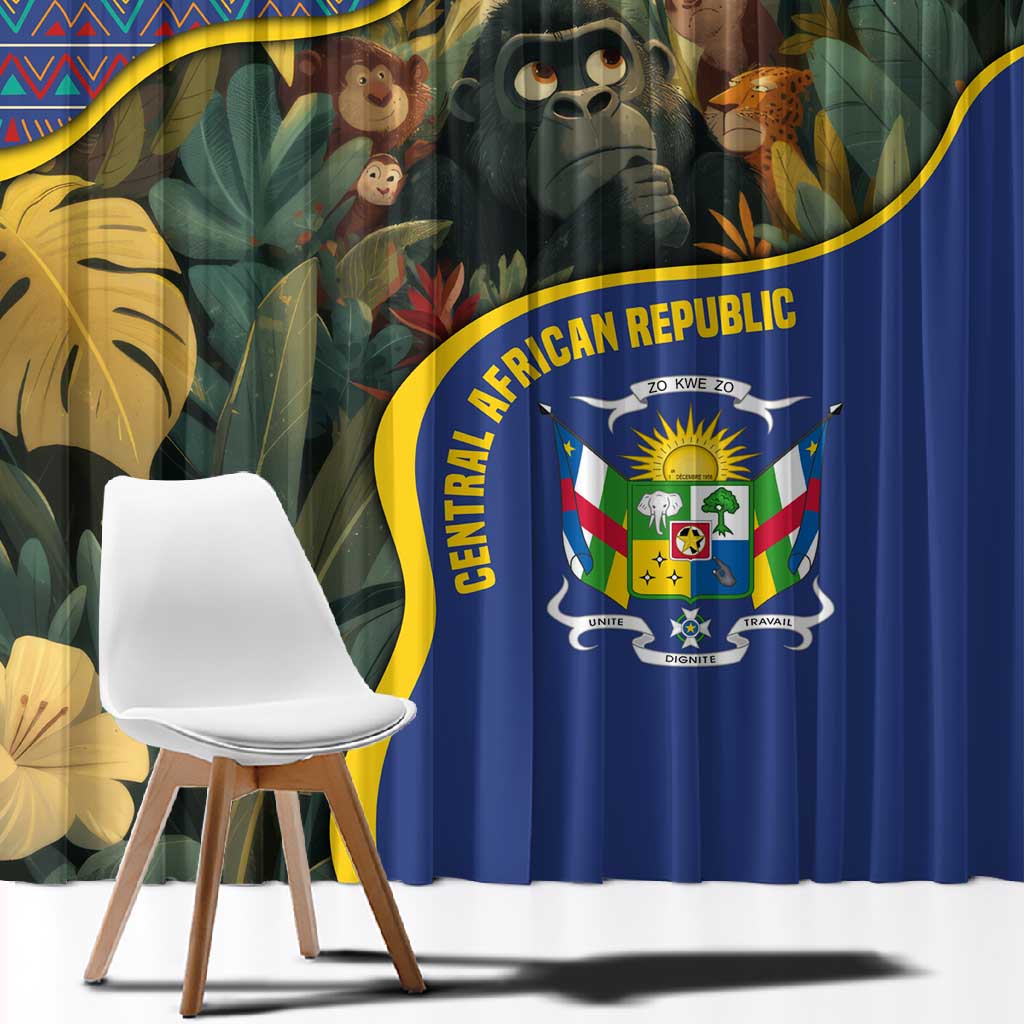 Central African Republic Window Curtain Jungle Animal - African Pride