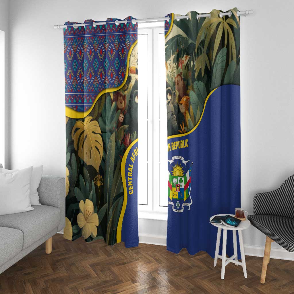Central African Republic Window Curtain Jungle Animal - African Pride