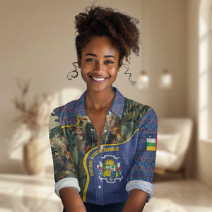 Central African Republic Women Casual Shirt Jungle Animal - African Pride