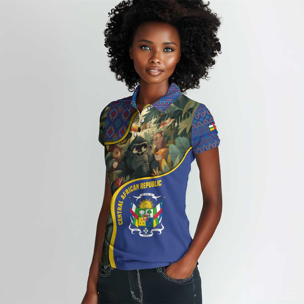 Central African Republic Women Polo Shirt Jungle Animal - African Pride