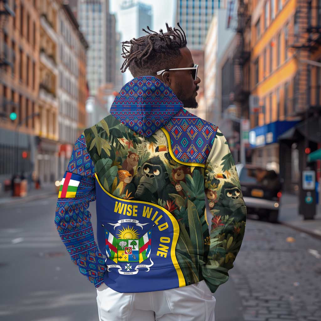 Central African Republic Zip Hoodie Jungle Animal - African Pride