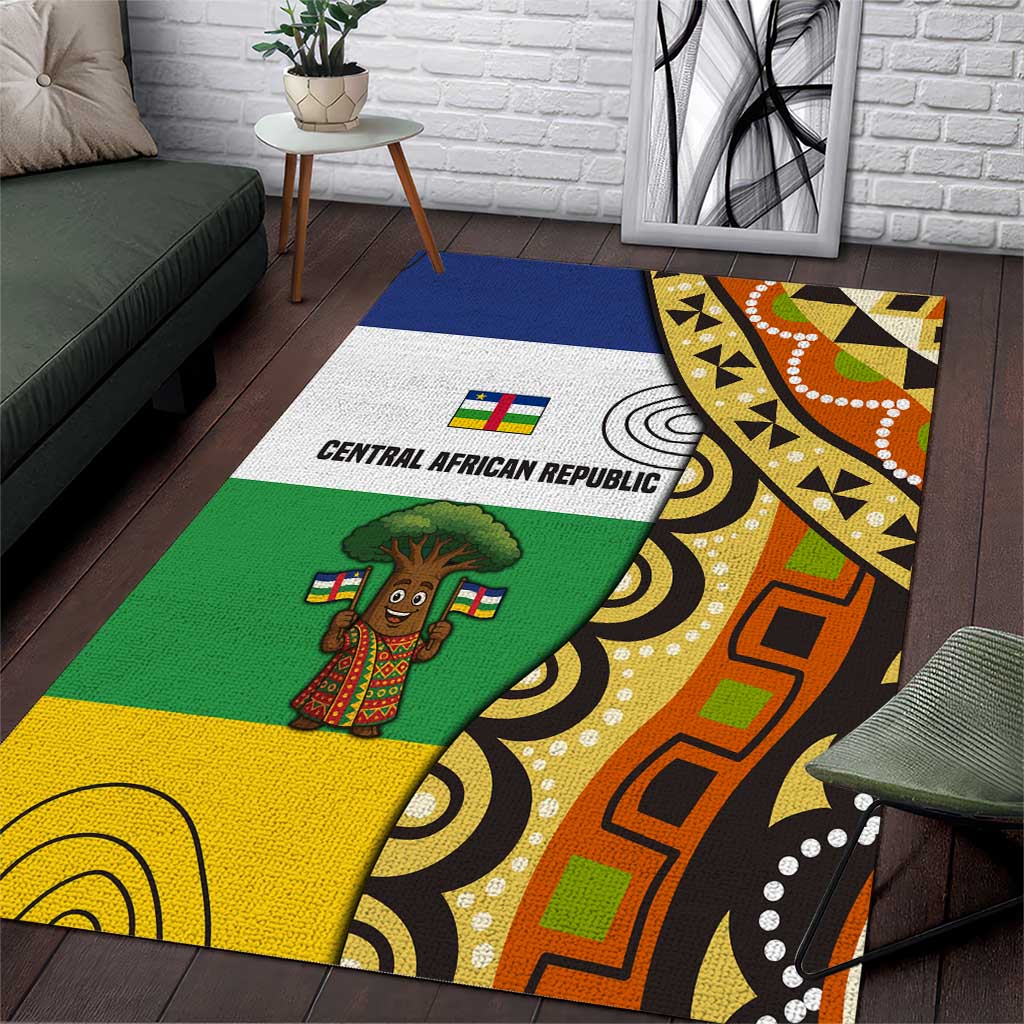 Central African Republic Area Rug Baobab and Flag - African Pride