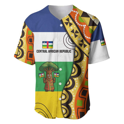 Central African Republic Baseball Jersey Baobab and Flag - African Pride