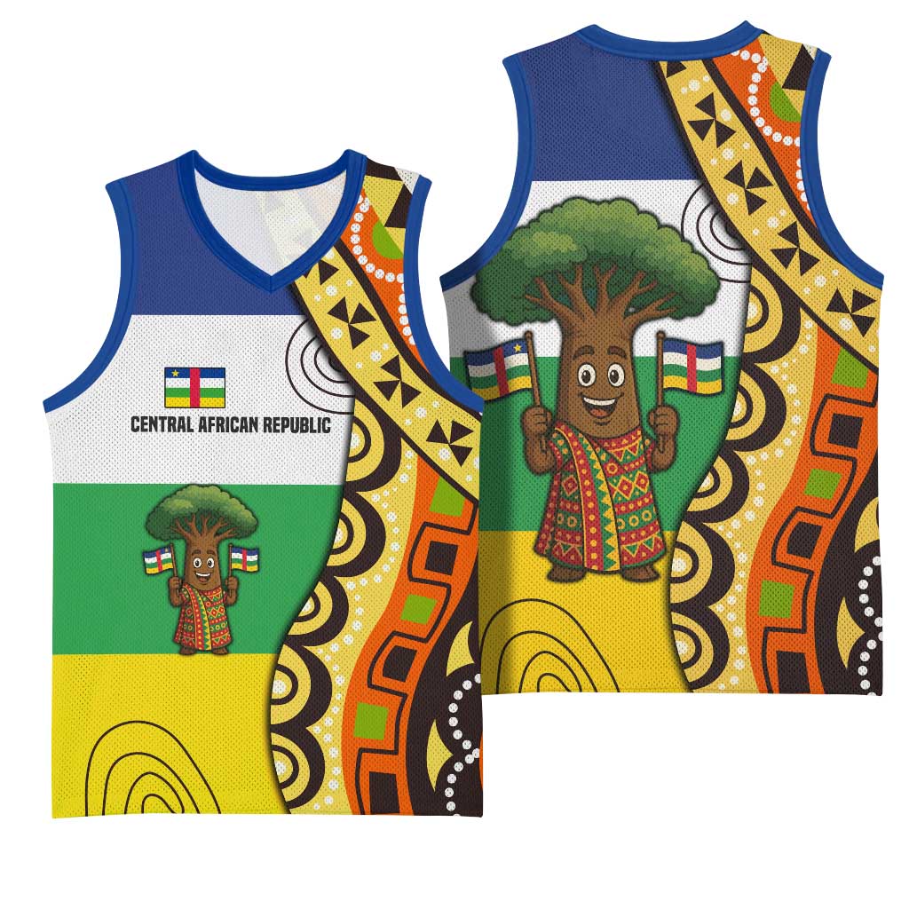 Central African Republic Basketball Jersey Baobab and Flag - African Pride
