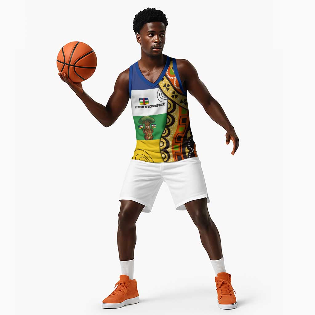 Central African Republic Basketball Jersey Baobab and Flag - African Pride