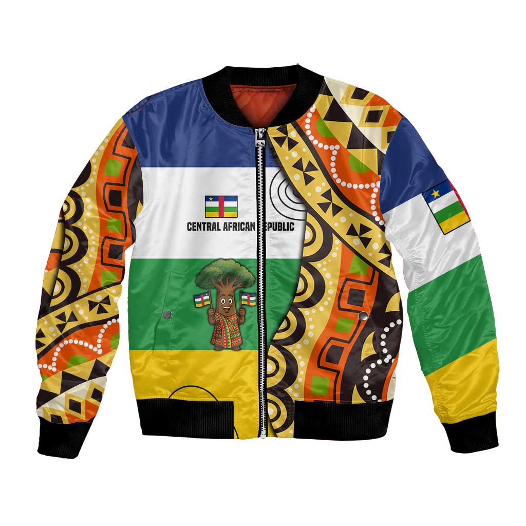 Central African Republic Bomber Jacket Baobab and Flag - African Pride