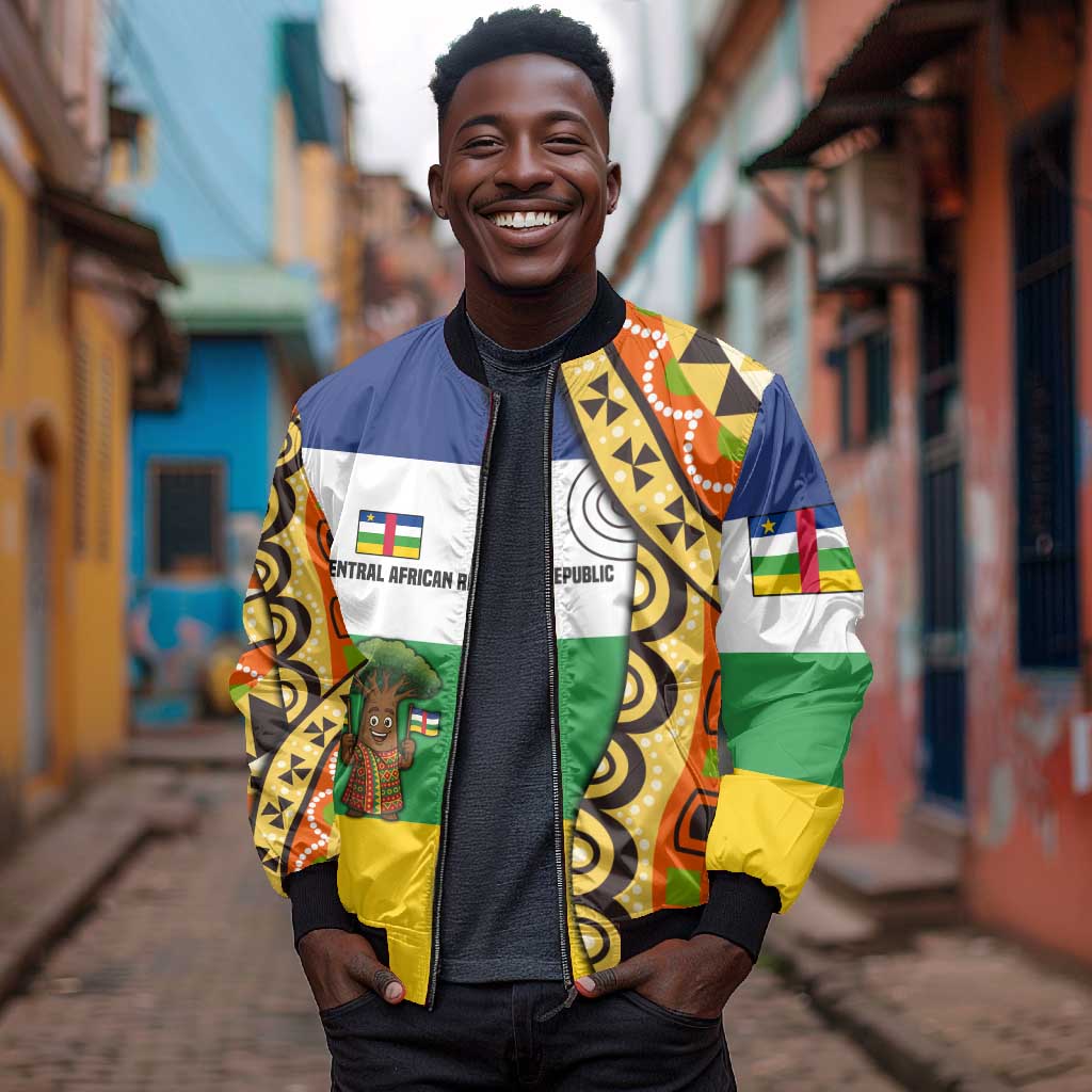 Central African Republic Bomber Jacket Baobab and Flag - African Pride
