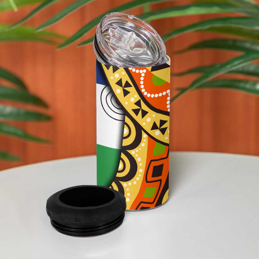 Central African Republic 4 in 1 Can Cooler Tumbler Baobab and Flag - African Pride