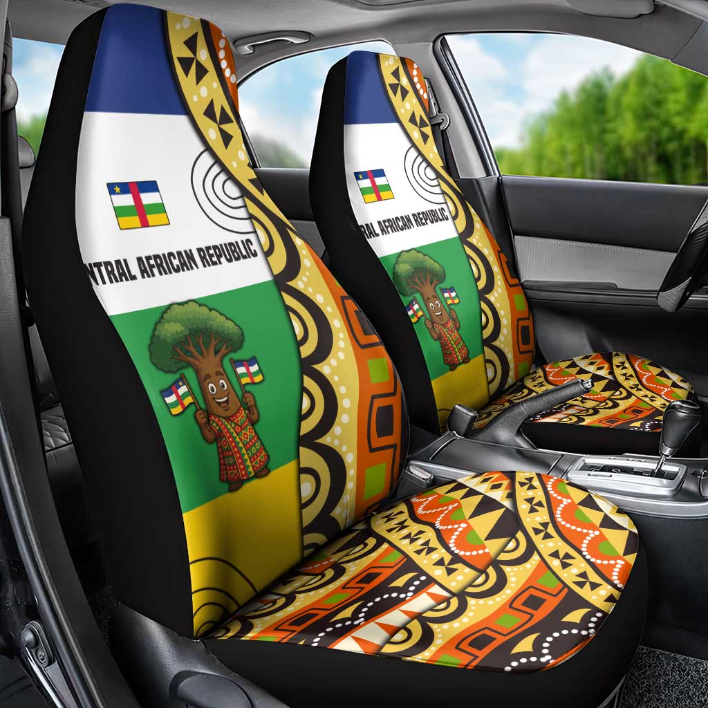 Central African Republic Car Seat Cover Baobab and Flag - African Pride