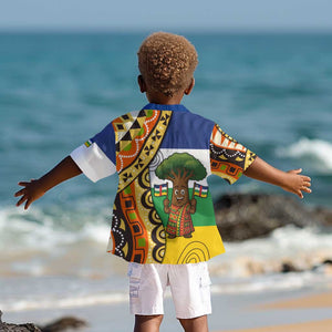 Central African Republic Kid Hawaiian Shirt Baobab and Flag - African Pride