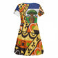 Central African Republic Kid Short Sleeve Dress Baobab and Flag - African Pride
