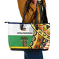 Central African Republic Leather Tote Bag Baobab and Flag - African Pride