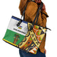 Central African Republic Leather Tote Bag Baobab and Flag - African Pride