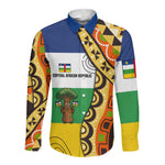 Central African Republic Long Sleeve Button Shirt Baobab and Flag - African Pride
