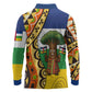 Central African Republic Long Sleeve Polo Shirt Baobab and Flag - African Pride